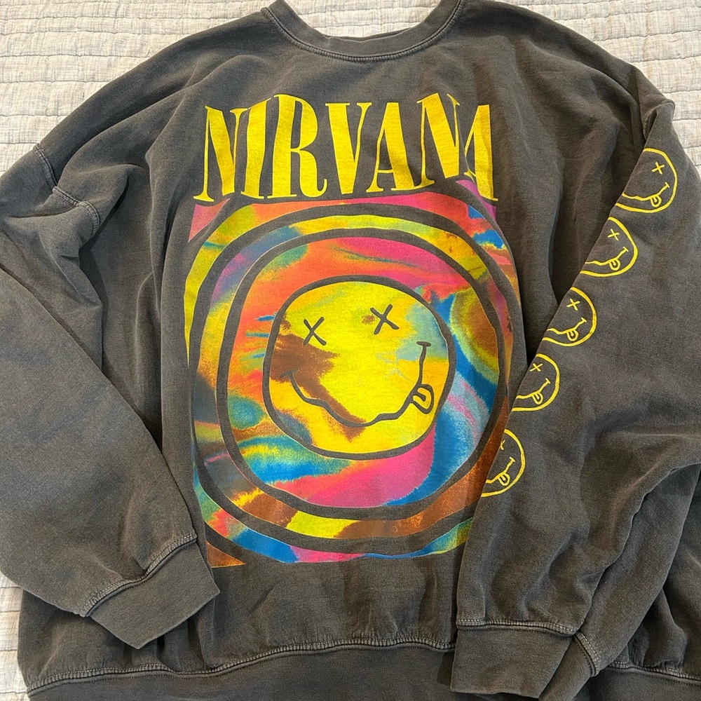NIRVANA Black and Yellow Crewneck Sweater Iconic Design